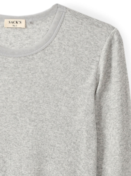 Long-sleeve top with tulle trim