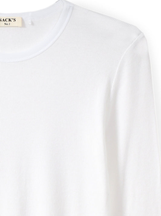 Long-sleeve top with tulle trim
