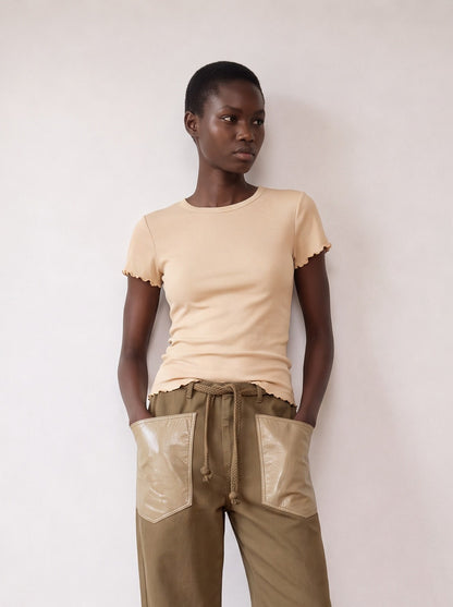 Short-sleeved T-shirt with embellishment