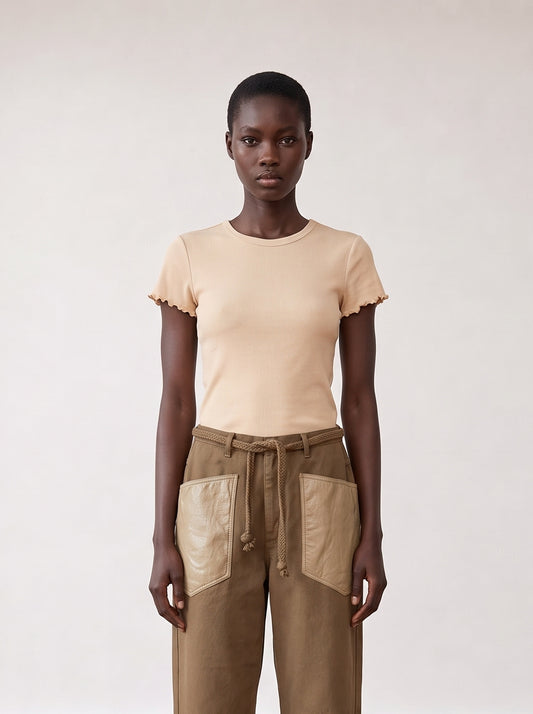 Short-sleeved T-shirt with embellishment