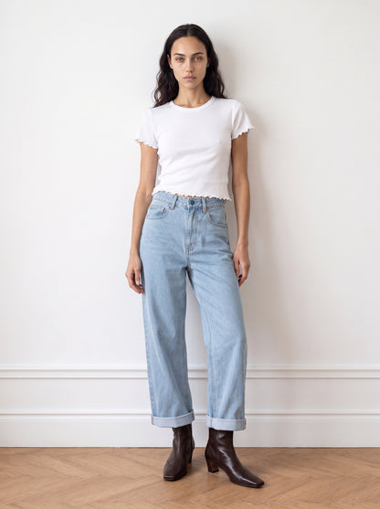 Short-sleeved T-shirt with embellishment