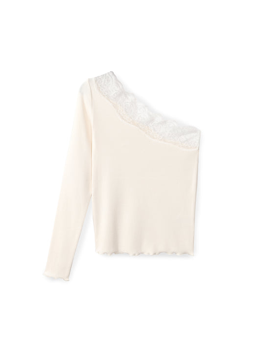 One-sleeve Lace Top