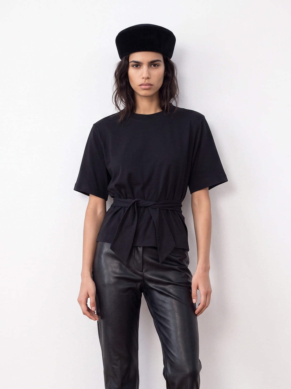 Front Tie Top With Cap Sleeves
