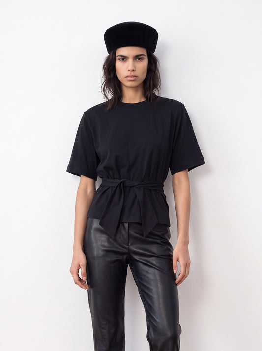 Front Tie Top With Cap Sleeves