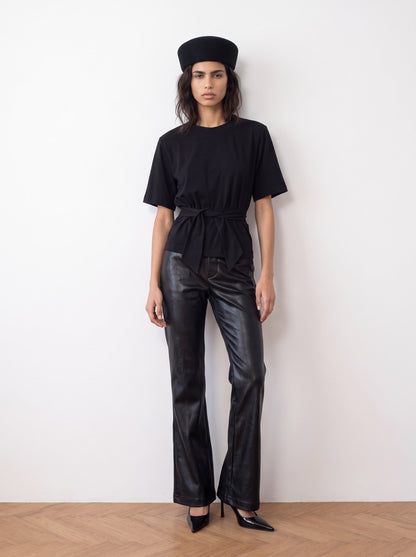 Front Tie Top With Cap Sleeves