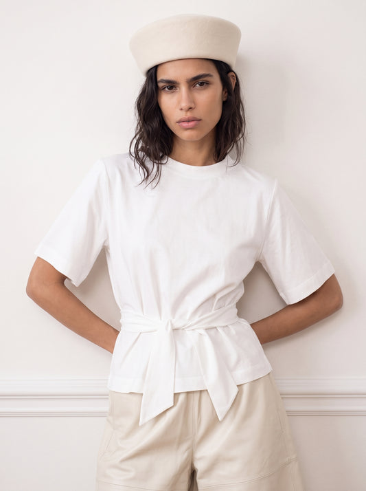 Front Tie Top With Cap Sleeves