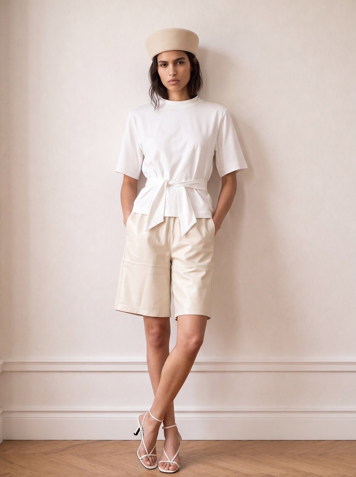 Front Tie Top With Cap Sleeves