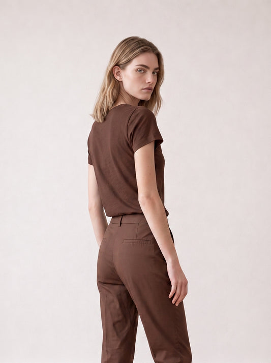 Short-sleeve V-neck jersey top