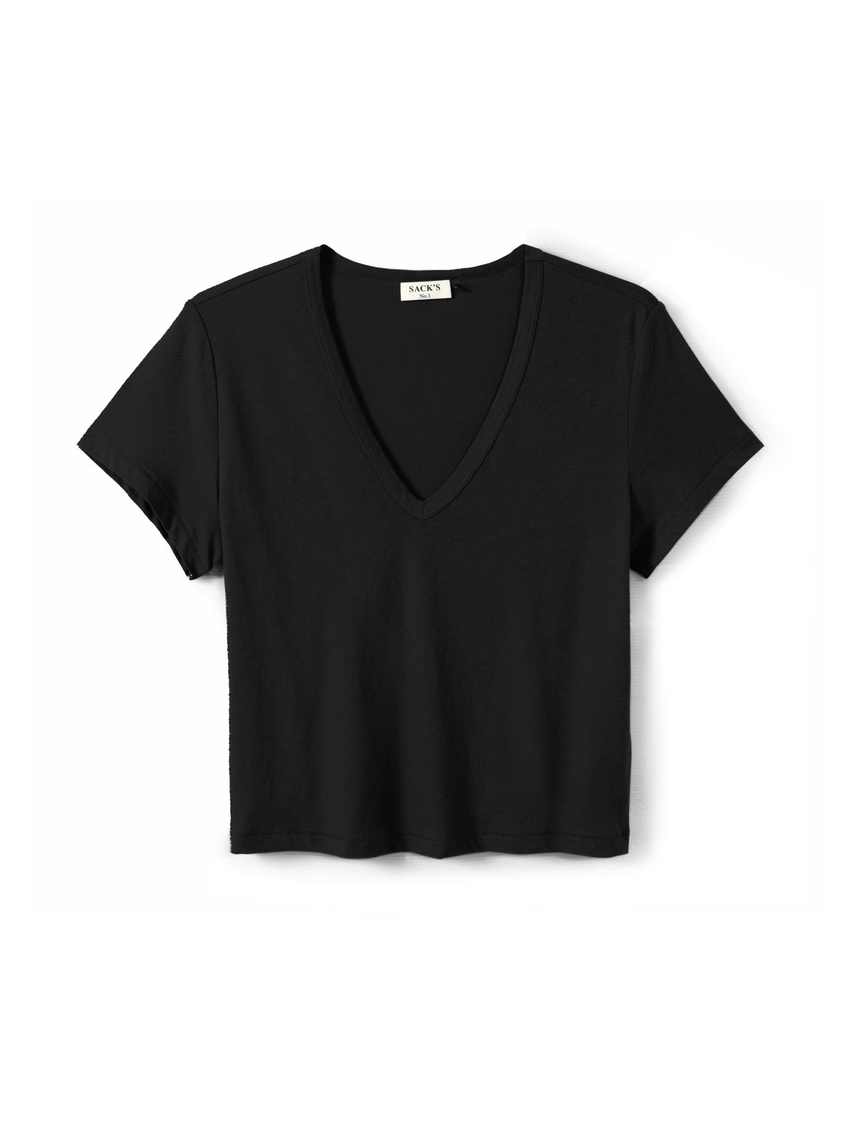 Short-sleeve V-neck jersey top