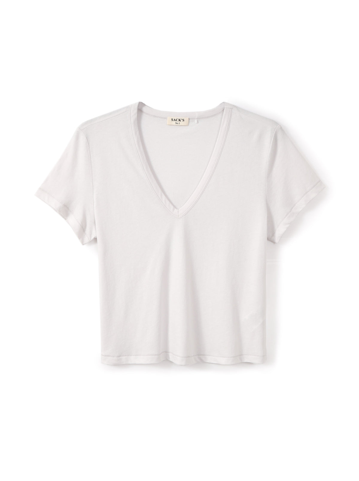 Short-sleeve V-neck jersey top