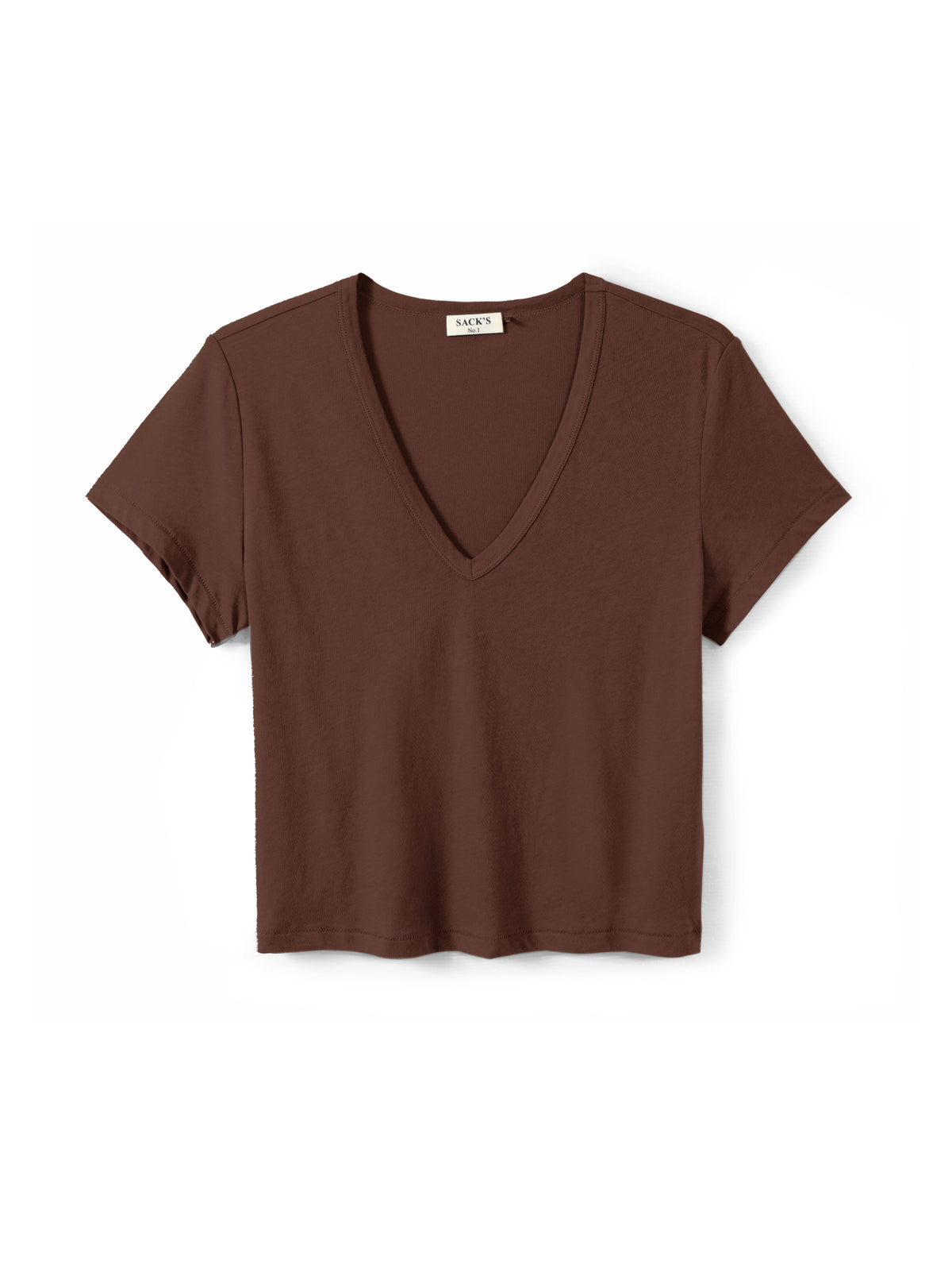 Short-sleeve V-neck jersey top