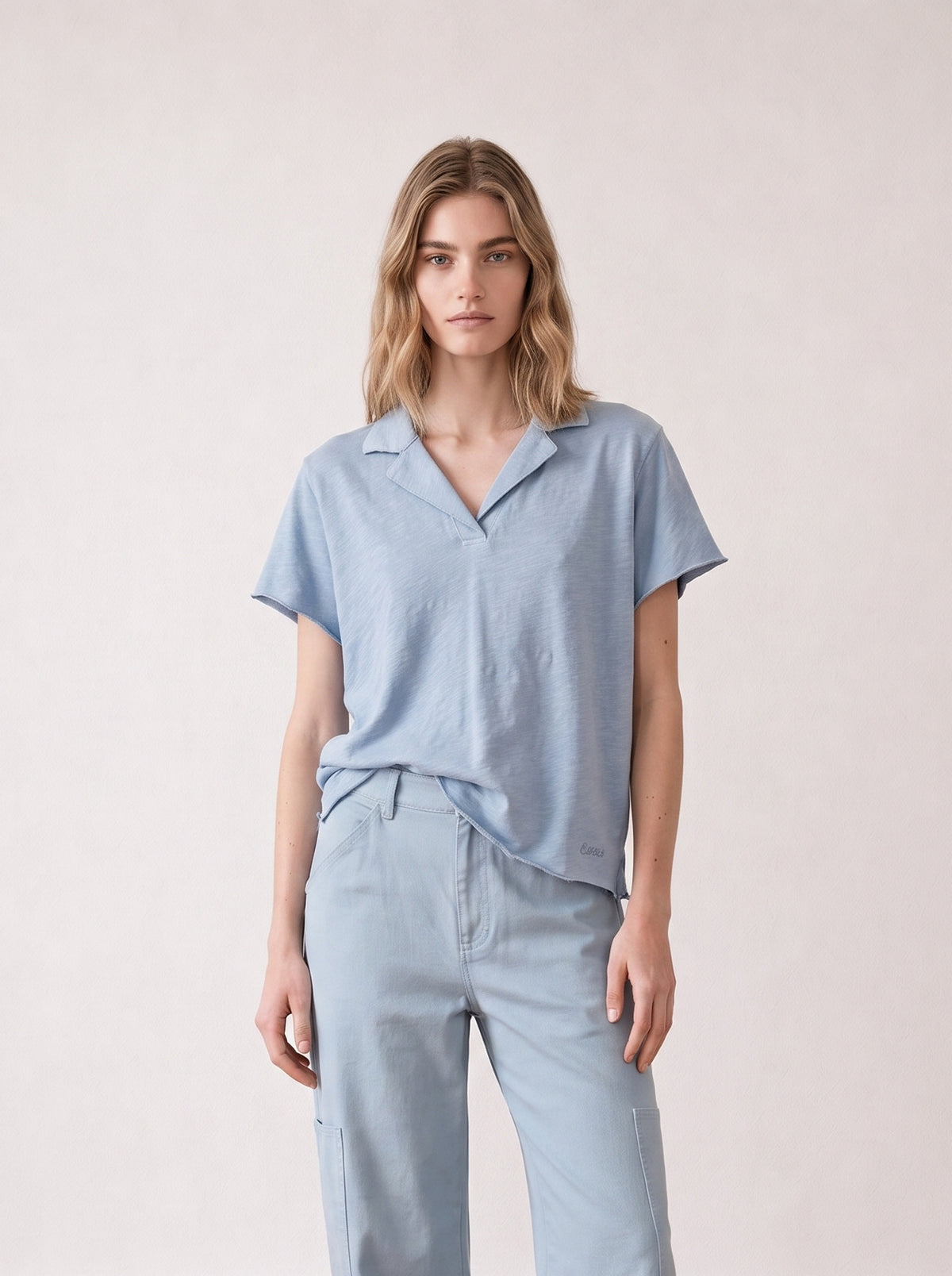 Slub cotton polo shirt