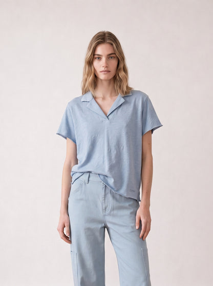 Slub cotton polo shirt