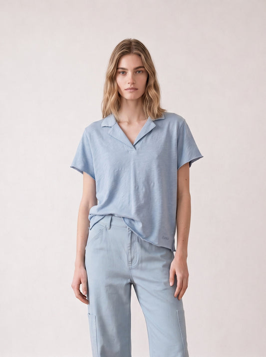 Slub cotton polo shirt
