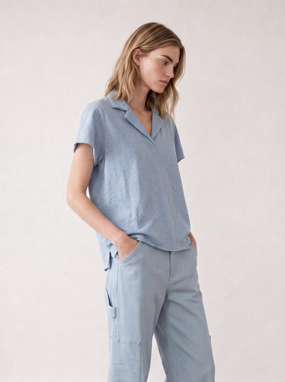 Slub cotton polo shirt