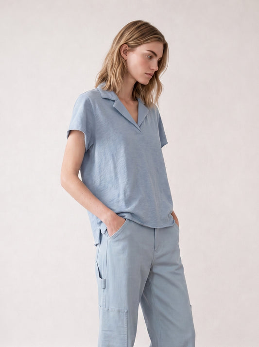Slub cotton polo shirt