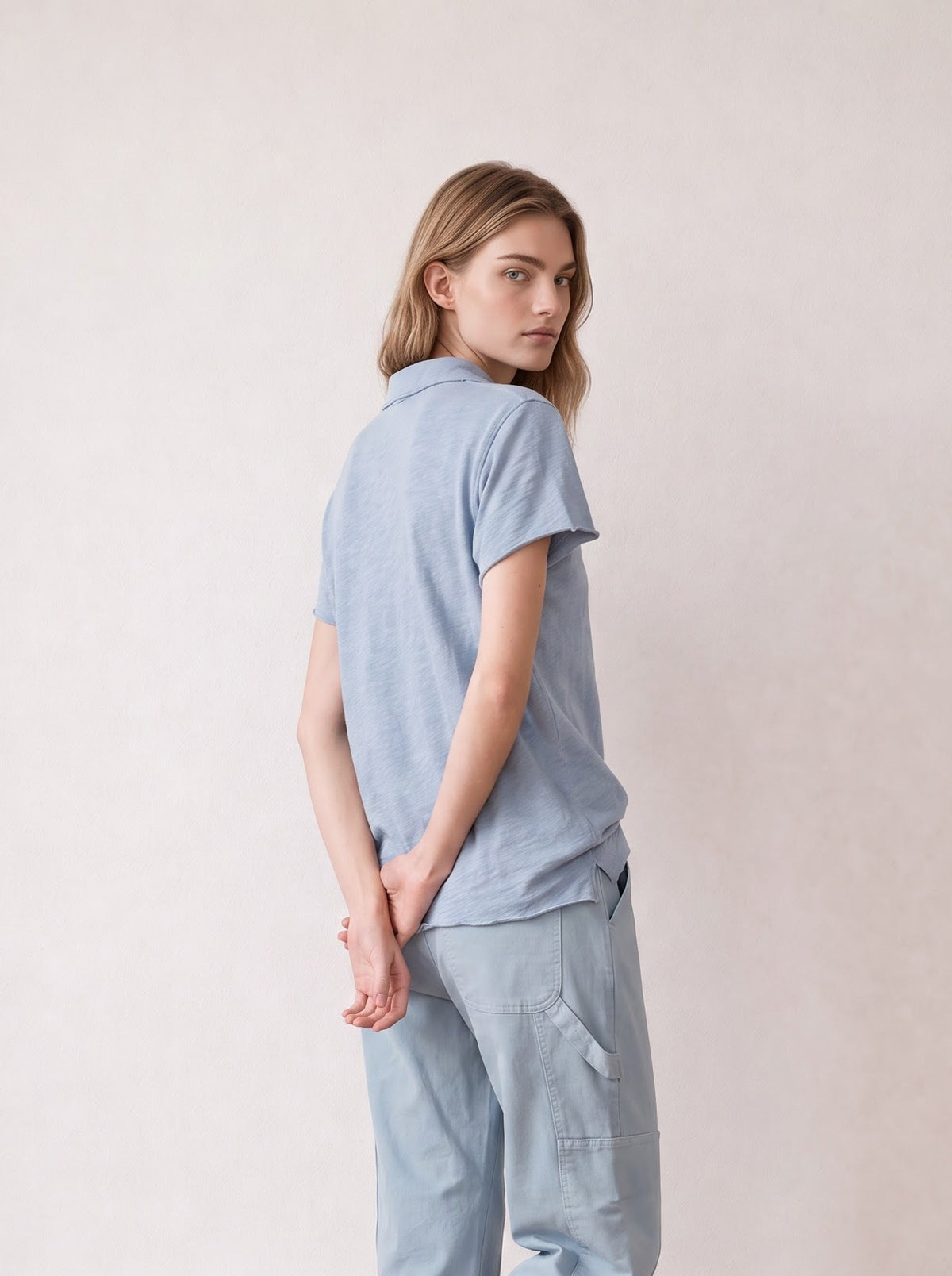 Slub cotton polo shirt