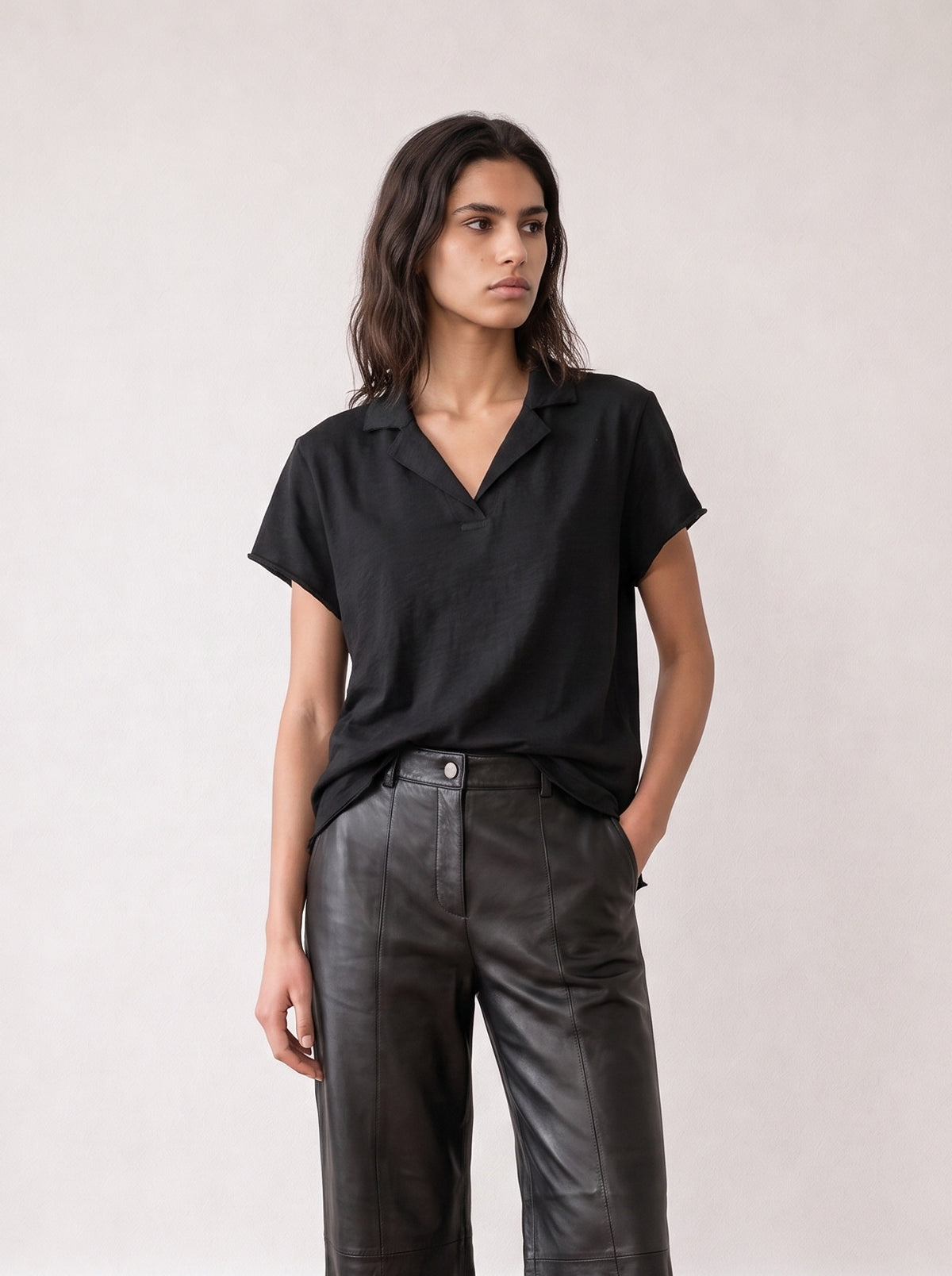 Slub cotton polo shirt