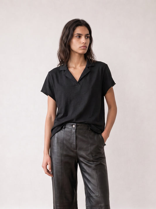 Slub cotton polo shirt