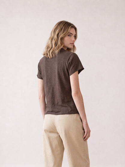 Slub cotton polo shirt