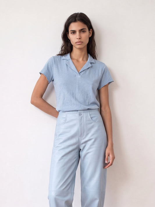 Slub cotton polo shirt