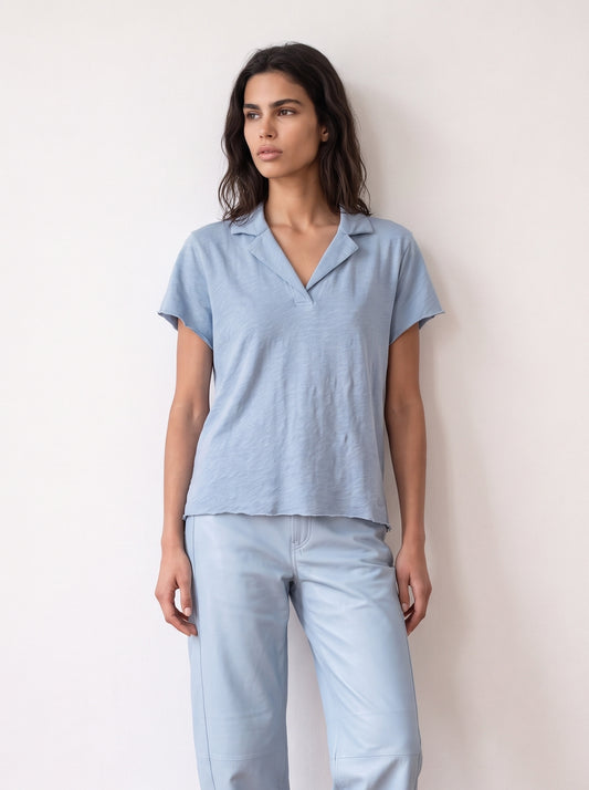 Slub cotton polo shirt