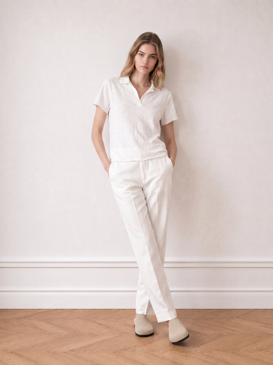 Slub cotton polo shirt