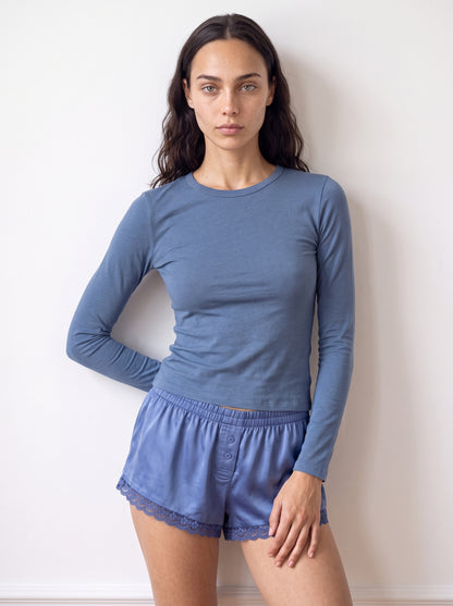 Long-sleeve crew-neck top