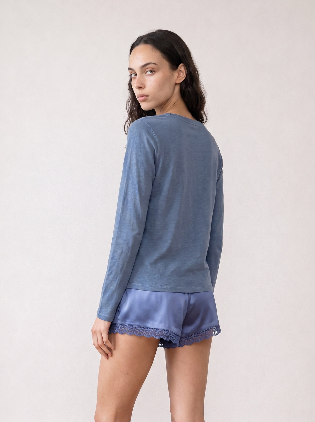 Long-sleeve crew-neck top