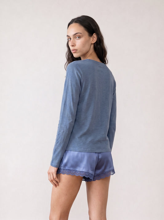 Long-sleeve crew-neck top
