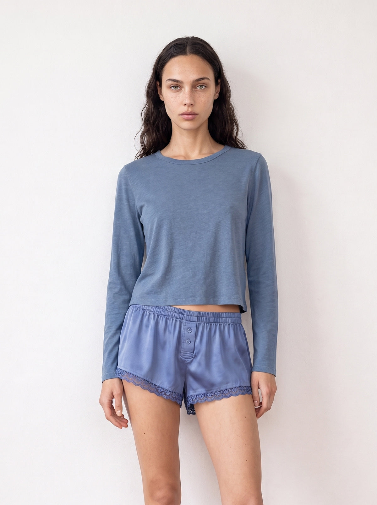 Long-sleeve crew-neck top