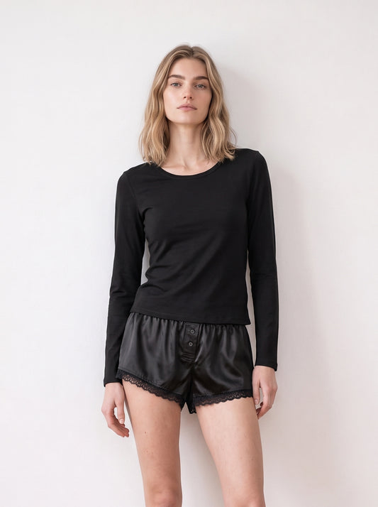 Long-sleeve crew-neck top