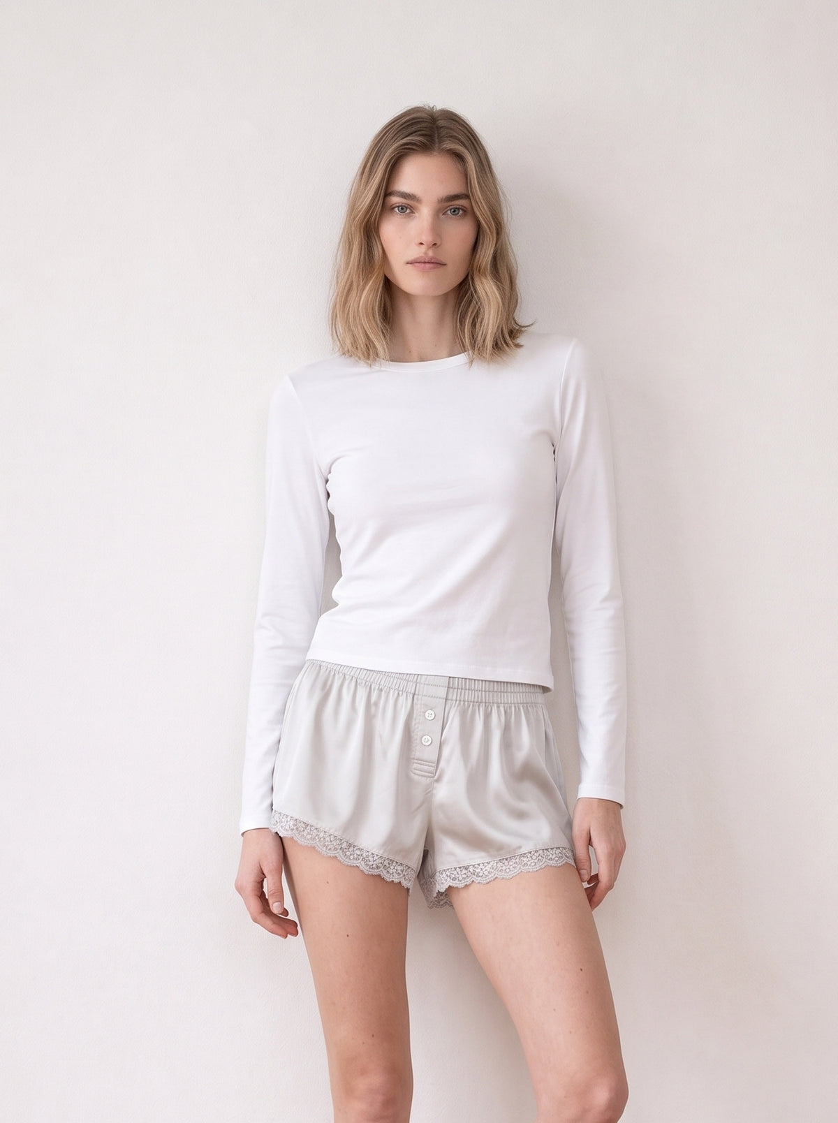 Long-sleeve crew-neck top