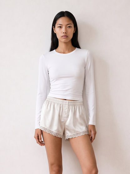 Long-sleeve crew-neck top