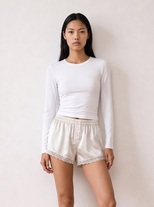 Long-sleeve crew-neck top