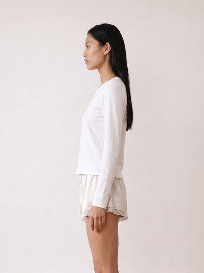 Long-sleeve crew-neck top