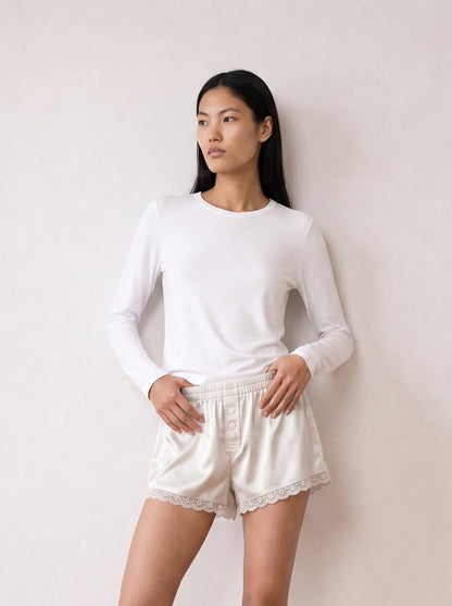 Long-sleeve crew-neck top