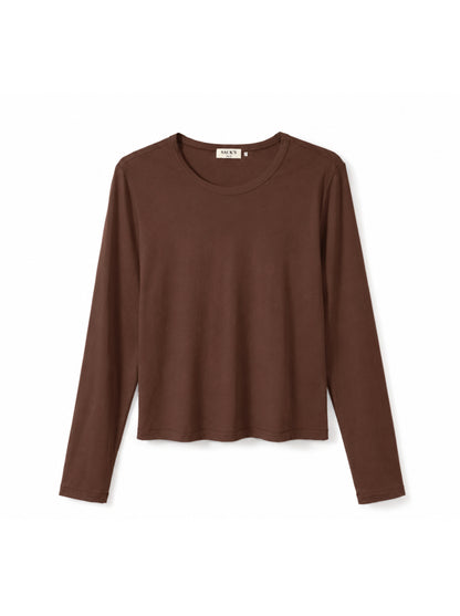 Long-sleeve crew-neck top