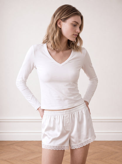 Long sleeve V-neck top