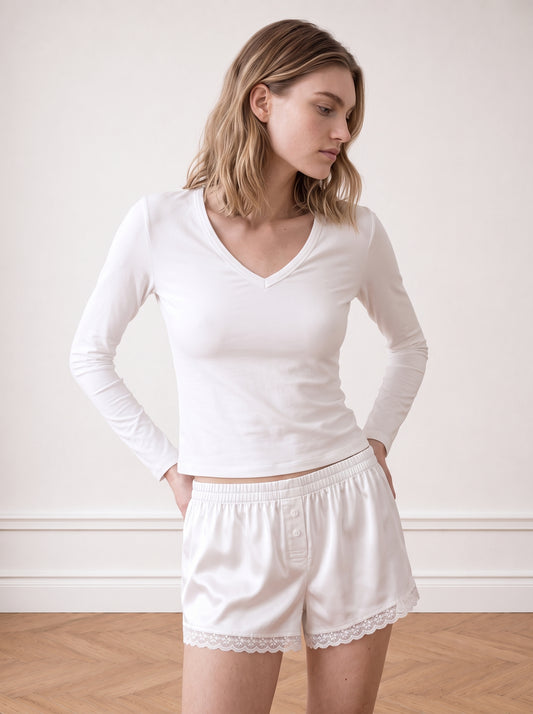 Long sleeve V-neck top