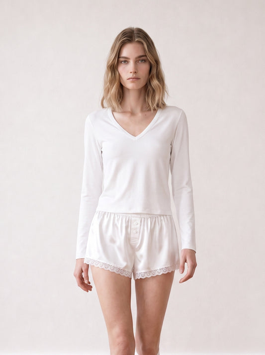Long sleeve V-neck top