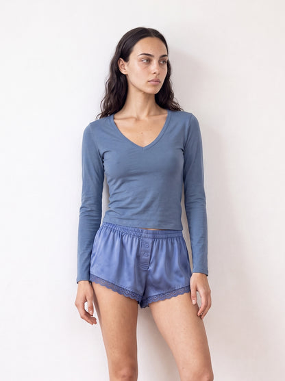 Long sleeve V-neck top