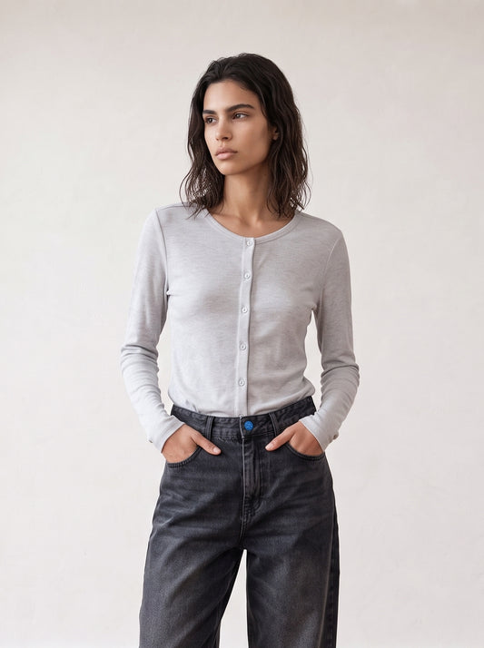 Cardigan with tulle trim
