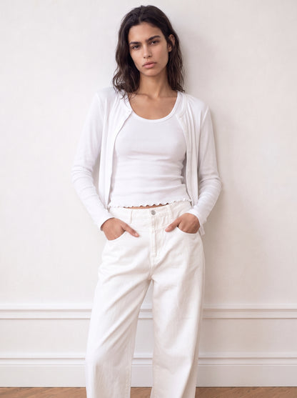 Cardigan with tulle trim