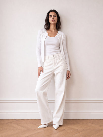 Cardigan with tulle trim