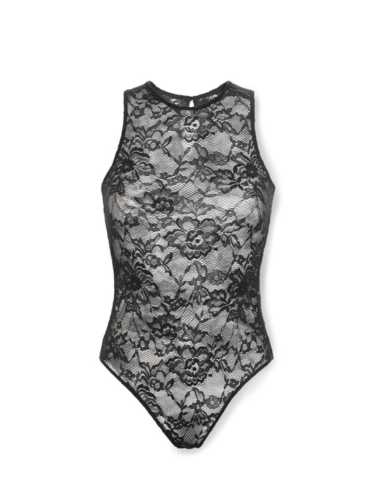 Sleeveless lace bodysuit