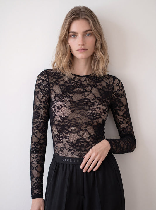 Long-sleeve Lace Bodysuit
