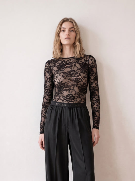 Long-sleeve Lace Bodysuit