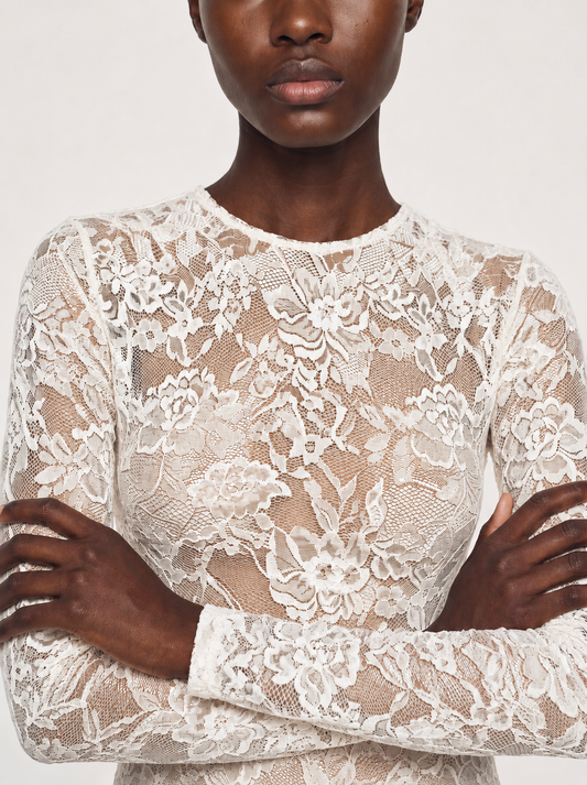 Long-sleeve Lace Bodysuit