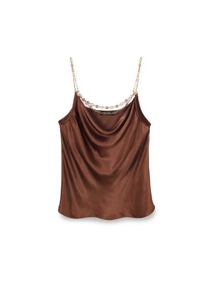 Viscose tank top with gold chain